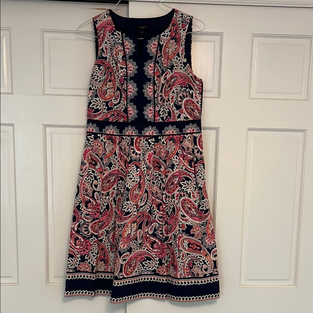 Talbots, Elegant Paisley Print Dress, Size 8P